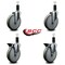 Service Caster 6'' Gray Poly Wheel Swivel 1-1/4'' Expanding Stem Caster Set 2 Brakes, 4PK SCC-EX20S614-PPUB-2-PLB-2-114 - alternate 2